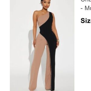 Fashion Nova Elegant Black and Tan Dress